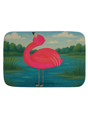 Mr. & Mrs. Panda Badvorleger Flamingo Stolz Design ohne Spruch in Weiß