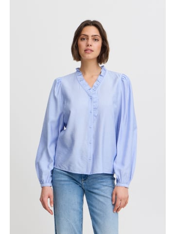 ICHI Langarmbluse IXLAYA LS 20122801 moderne Bluse in Blau