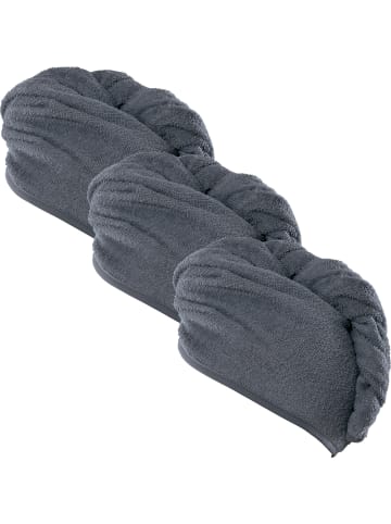 Erwin Müller Frottier Turban 3er-Pack in anthrazit