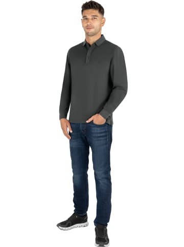 normani Herren Langarm Poloshirt mit passender Baseballkappe in Grau