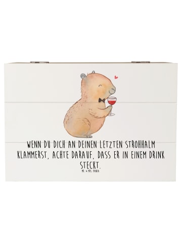 Mr. & Mrs. Panda Erinnerungsbox Capybara Wein mit Spruch in Weiß