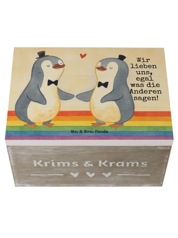 Mr. & Mrs. Panda Aufbewahrungsbox Pinguine Gay Pride Design mit ... in Weiß