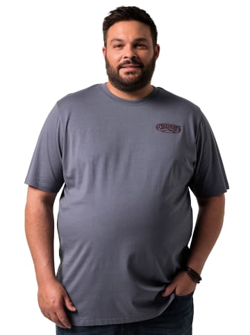 Men Plus Kurzarm T-Shirt in steinblau