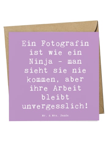 Mr. & Mrs. Panda Deluxe Karte Spruch Fotografin Ninja mit Spruch in Lavendeltraum