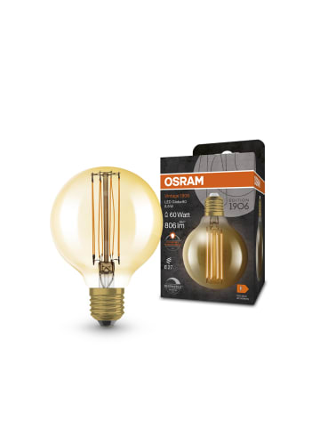 Osram OSRAM Dimmbare LED-Lampen, Vintage-Edition, 60 Watts Ersatz, E27, G80, 2200