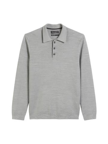 Marc O'Polo Langarm-Poloshirt Piqué regular in grey melange