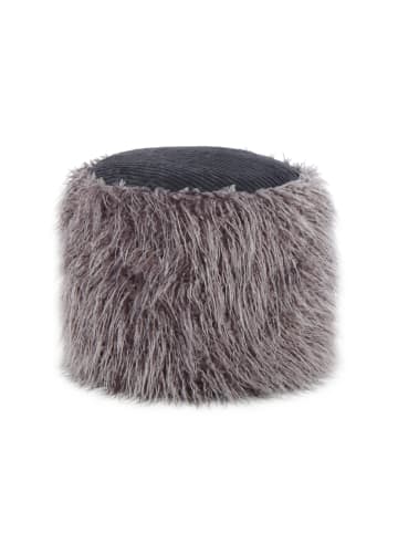 Kayoom Sitzpouf Vanya in Dunkelgrau / Schwarz