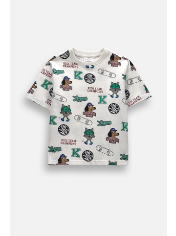 Coccodrillo Baumwoll-T-Shirt mit kurzen Ärmeln in ecru