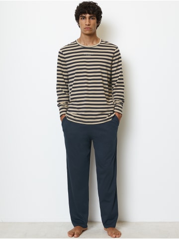 Marc O'Polo Pyjama Mix & Match Cotton in Beige/Weiss/Blau