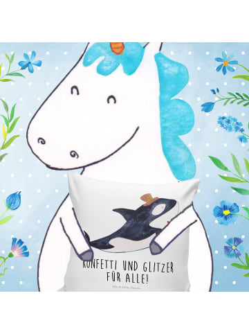 Mr. & Mrs. Panda kuschelkissen 40x40 Orca Zylinder mit Spruch in Weiß