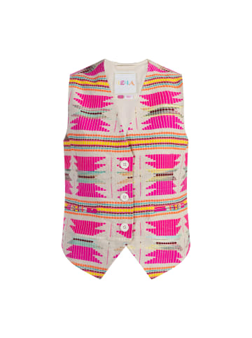 IZIA Damen Gewebte Weste in Pinkes Inka Muster