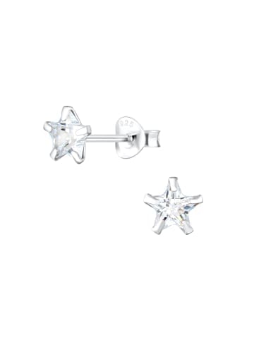 Alexander York Ohrstecker STAR CUBIC ZIRKONIA 6 mm in 925 Sterling Silber, 2-tlg.