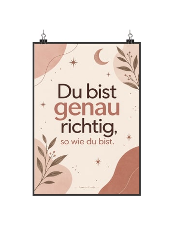 Wandbild Spruch feminin Design mit Spruch in Weiß