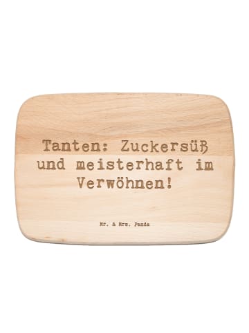 Mr. & Mrs. Panda Holz Servierbrett Spruch Tante Zuckersüß mit Sp... in Transparent