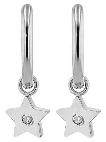 Adeliás Damen Anhänger – Stern Anhänger aus Edelstahl mit Strass Steinchen in silber