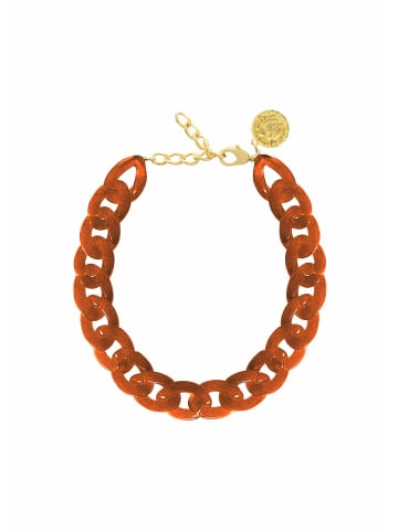 Gemshine Kette ohne Anhänger Orange Links in gold coloured