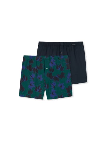 Schiesser Boxershort 2er Pack in Dunkelblau/Grün