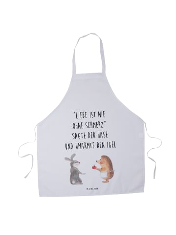 Mr. & Mrs. Panda Küchenschürze Hase Igel mit Spruch in Weiß