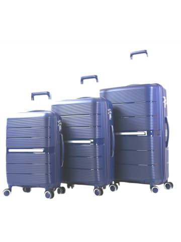 Cheffinger Reisekoffer Koffer 3 tlg Set Trolley Kofferset Handgepäck in Blau