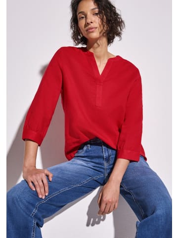 Street One Leinenmix-Bluse in Unifarbe in Rot