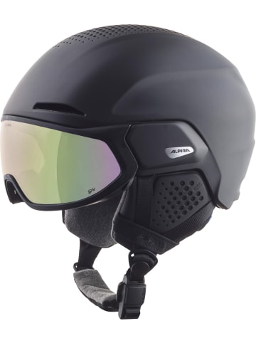Alpina Skihelm mit Visier in schwarz