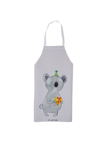 Mr. & Mrs. Panda Schürze Koala Geschenk ohne Spruch in Grau Pastell