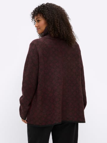 sheego by Joe Browns Jacquard-Strickjacke in kirsche-schwarz