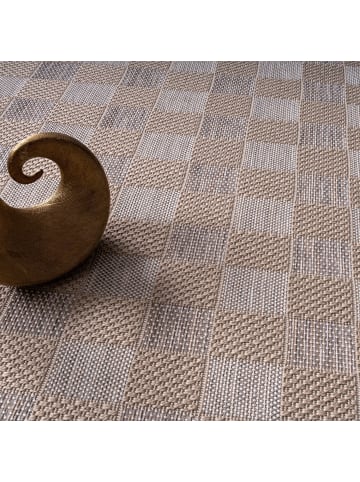 KADIMA DESIGN Teppich Kurzflor Karos Wohnzimmer in Beige