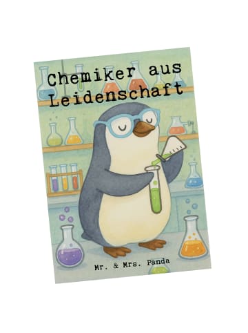 Mr. & Mrs. Panda Fotokarte Chemiker Leidenschaft Design mit Spruch in Weiß