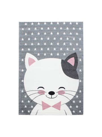 KADIMA DESIGN Kinderteppich Waschbar Niedliche Katze TASNA Strapazierfähig OEKO-TEX