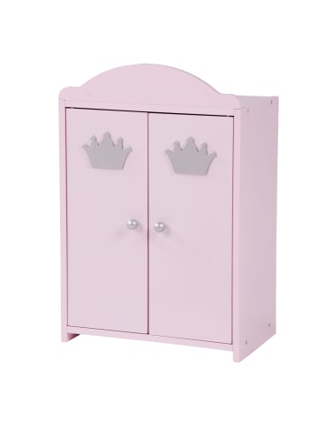 roba Puppenschrank Prinzessin Sophie – rosa lackiert, mit Stange & Boden