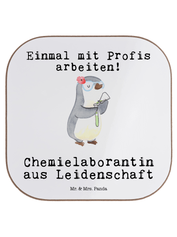 Mr. & Mrs. Panda Tischuntersetzer Chemielaborantin Leidenschaft ... in Weiß