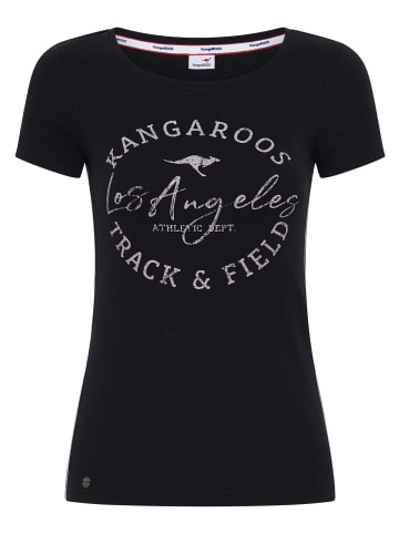 Kangaroos Print-Shirt in schwarz