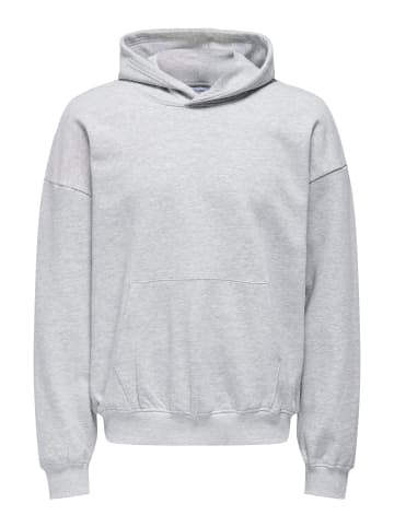 ONLY & SONS Kapuzenpullover in Light Grey Melange