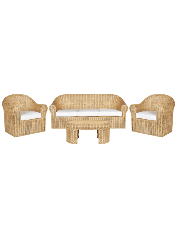 Beliani 4-tlg Sitzgruppe LIVADEIA in /Weiß