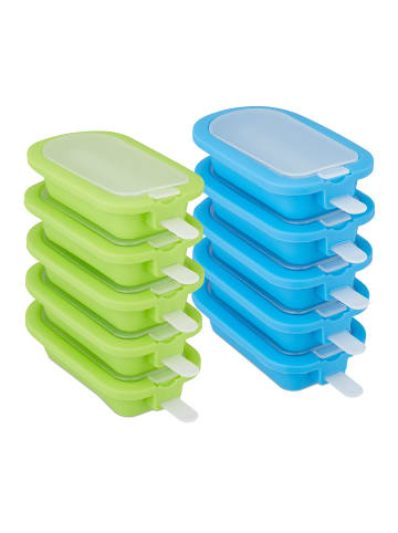 relaxdays 10 x Eisform in Blau/ Grün