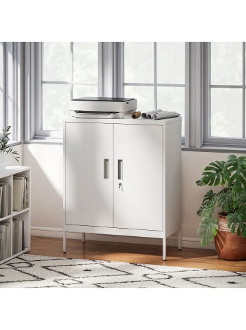 HOMCOM Aktenschrank-80L x 40B x 100H cm-Weiß