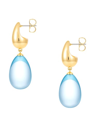 Yokoamii Ohrringe Ohrhänger aus Messing mit Kunststoff in gelbgold