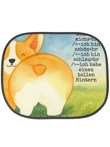 Mr. & Mrs. Panda Sonnenschutz Corgi Po Design mit Spruch in Weiß