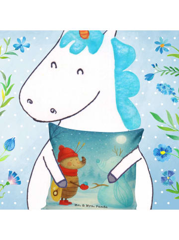 Mr. & Mrs. Panda Kissen 40x40 Nachtfalter Schneemann Design ohne... in Weiß