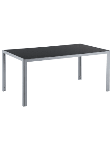 Beliani Esstisch CATANIA in Schwarz/Silber - (W) 91 x (H) 71 x (L) 160 cm