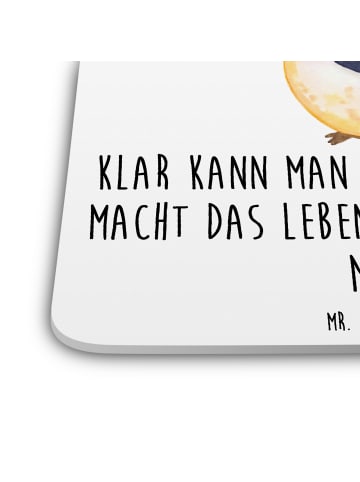 Mr. & Mrs. Panda Bierdeckel Pinguin Diät mit Spruch in Weiß