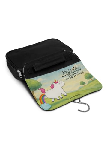 Mr. & Mrs. Panda Make-Up Tasche Einhorn Pupsen Design mit Spruch in Weiß