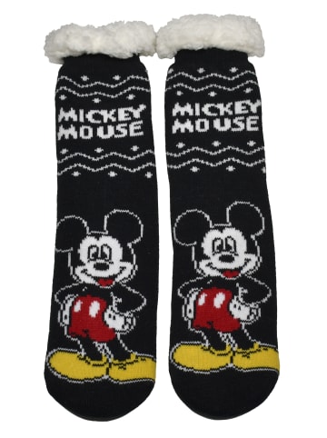 MICKEY Disney Mickey Maus Hüttensocken Kuschelsocken Socken in schwarz/weiß