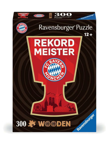 Ravensburger Puzzle 300 Teile WOODEN Puzzle - FC Bayern München - konturgeformtes Holzpuzzle mit 300 Teilen Ab 12 Jahre in bunt