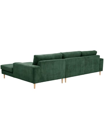 58 aufm Kessel SOFA mit Longchair rechts Kaylynn Cordstoff dunkelgrün