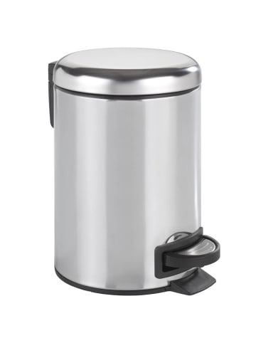 Wenko Badkorb LEMAN SHINY, Müllbehälter, 3 l in Silbern, (B) 23 x (H) 25 cm