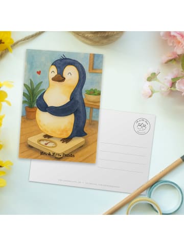 Mr. & Mrs. Panda Grußkarte Pinguin Diät Design ohne Spruch in Weiß