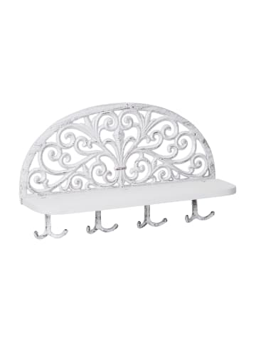 relaxdays 4 x Wandgarderobe in Weiß - (B)39x (H)23 x (T)11,5 cm