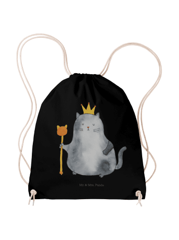 Mr. & Mrs. Panda Stofftasche Katze König ohne Spruch in Schwarz